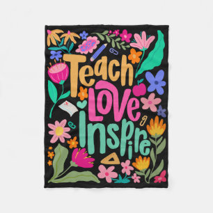 Leer Liefde Inspireren Bloem Leraar Eerste Dag Ter Fleece Deken