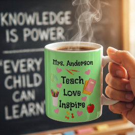Leer Liefde Inspireren - Gepersonaliseerde Leraar Koffiemok