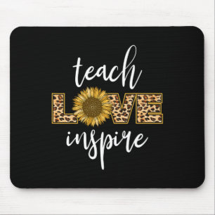 Leer Liefde Inspireren Grappige Luipaard Zonnebloe Muismat