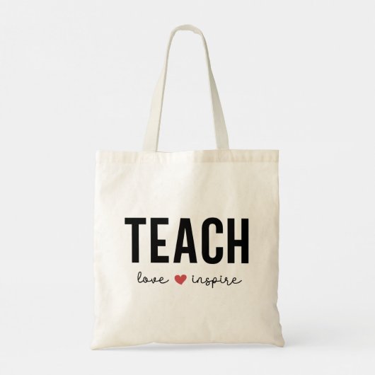 Leer Liefde Inspireren Hart Juffrouw Dag Tote Bag (Achterkant)