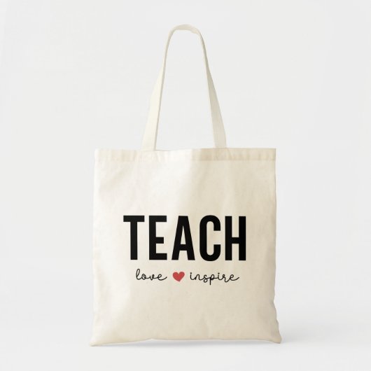 Leer Liefde Inspireren Hart Juffrouw Dag Tote Bag (Voorkant)