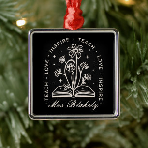 Leer liefde inspireren hekserige leraar gepersonal metalen ornament