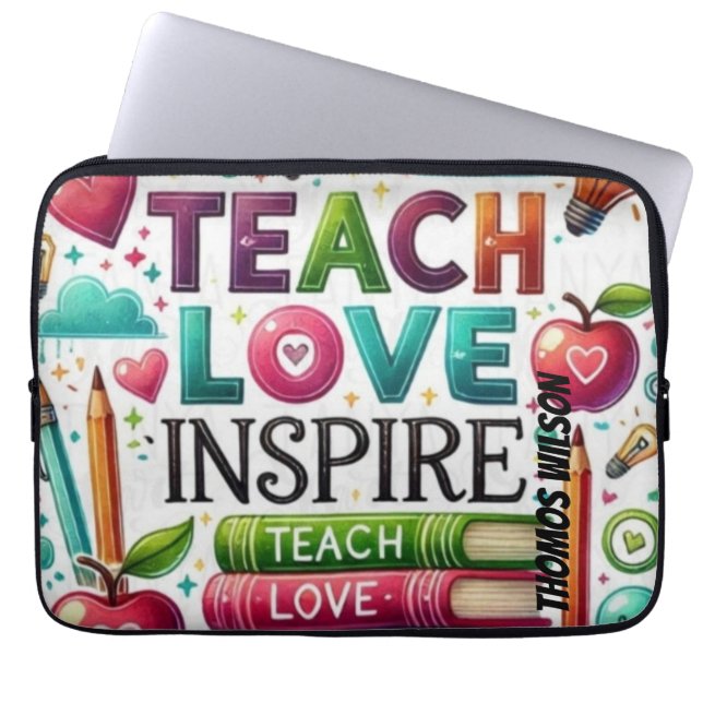 LEER LIEFDE INSPIREREN KLEUR FULL DESIGN ELEKTRONI LAPTOP SLEEVE (Voorkant)