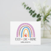 Leer Liefde Inspireren Leraar Briefkaart (Staand voorkant)