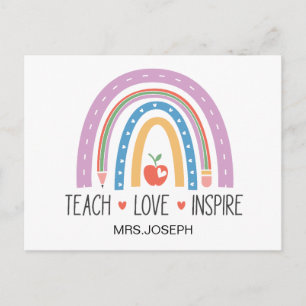 Leer Liefde Inspireren Leraar  Briefkaart