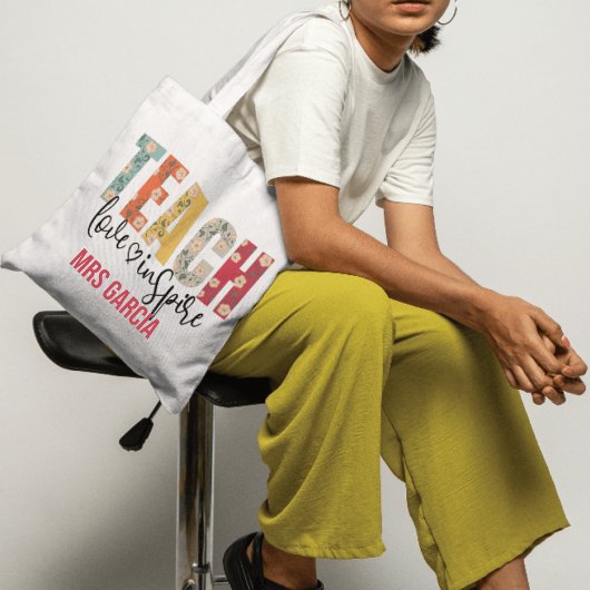 Leer liefde inspireren leraar dag waardering cadea tote bag