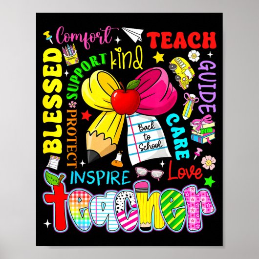 Leer Liefde Inspireren Leraar Kinderen Potlood Boo Poster (Voorkant)
