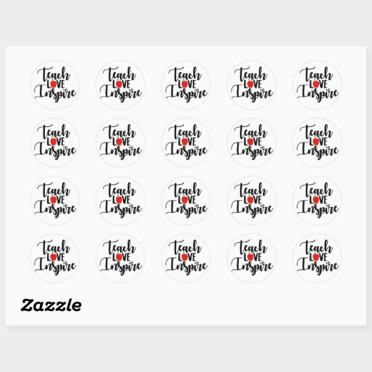 Leer liefde inspireren Leraar sticker (Vel)