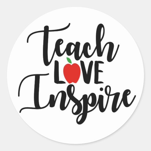 Leer liefde inspireren Leraar sticker (Voorkant)