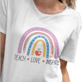 Leer liefde inspireren, leraar t-shirt