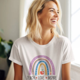 Leer liefde inspireren, leraar t-shirt