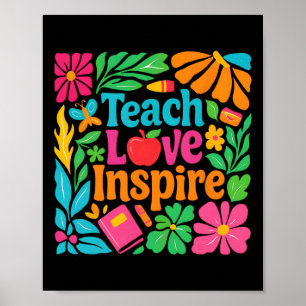 Leer Liefde Inspireren Leraar Terug naar School Ge Poster