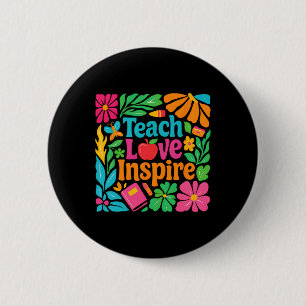 Leer Liefde Inspireren Leraar Terug naar school Ge Ronde Button 5,7 Cm