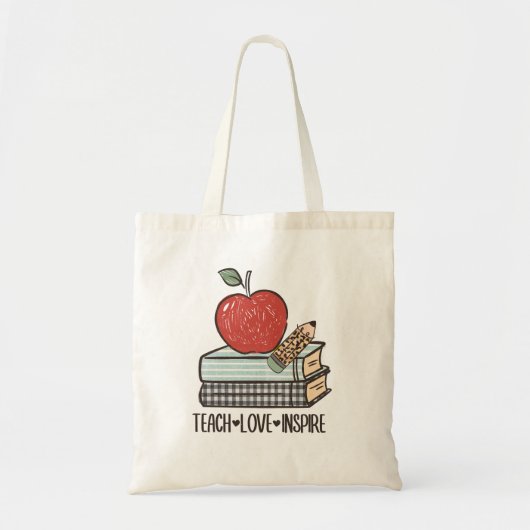 Leer liefde & inspireren Leraar Waardering Canvas Tote Bag (Voorkant)