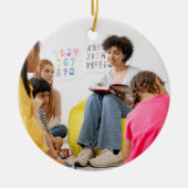 Leer liefde inspireren leraar waardering foto gesc keramisch ornament (Voorkant)