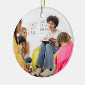 Leer liefde inspireren leraar waardering foto gesc keramisch ornament (Links)