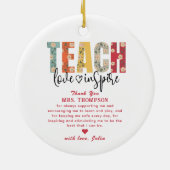 Leer liefde inspireren leraar waardering foto gesc keramisch ornament (Achterkant)