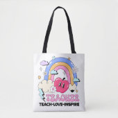 Leer liefde inspireren leraar waardering stijlvol tote bag (Voorkant)