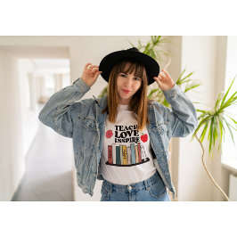 Leer liefde inspireren leraren waardering onderwij t-shirt