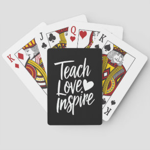 Leer Liefde Inspireren Lerarendag Cadeau Leraar Le Pokerkaarten
