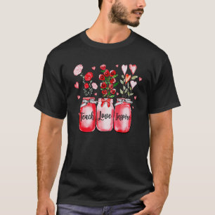 Leer Liefde Inspireren Lerares Bloemig Valentijnsd T-shirt