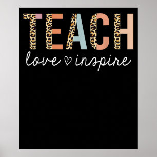 Leer Liefde Inspireren Luipaard Terug naar School Poster