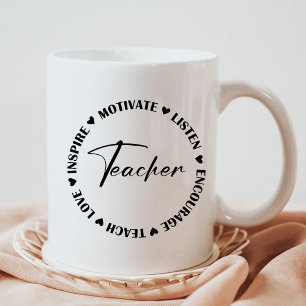 Leer liefde inspireren Luister Moedig leraar cadea Koffiemok