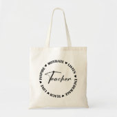 Leer liefde inspireren Luister Moedig leraar cadea Tote Bag (Voorkant)