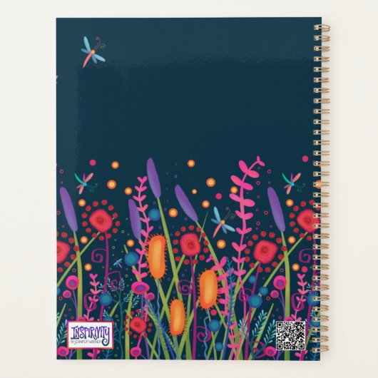 Leer Liefde Inspireren Marine Bloemen Dragonfly Planner (Achterkant)