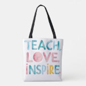 Leer liefde inspireren Motivatie Canvas tas (Achterkant)