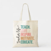 Leer liefde inspireren, motiveren en opleiden lera tote bag (Achterkant)