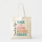Leer liefde inspireren, motiveren en opleiden lera tote bag (Voorkant)