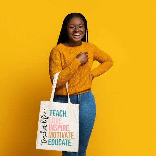 Leer liefde inspireren, motiveren en opleiden lera tote bag