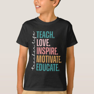 Leer Liefde Inspireren Motiveren Terug naar school T-shirt