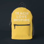 Leer liefde inspireren Quote leraar waardering Bedrukte Rugzak<br><div class="desc">Teach Love Inspire Quote Leraar Waardering Gedrukte Rugzak</div>