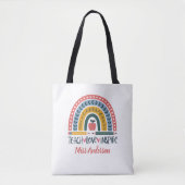 Leer liefde inspireren Rainbow leraar waardering Tote Bag (Voorkant)