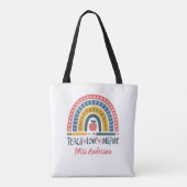 Leer liefde inspireren Rainbow leraar waardering Tote Bag (Achterkant)