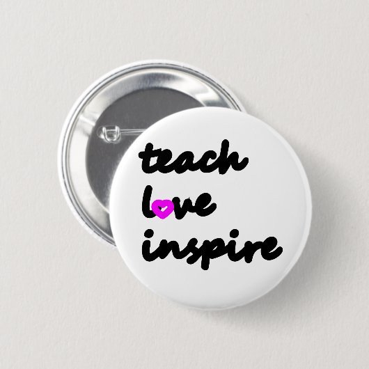 leer liefde inspireren ronde button 5,7 cm (Voorkant /achterkant)