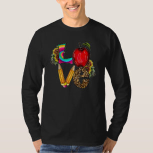Leer Liefde Inspireren Schattig Zonnebloem Luipaar T-shirt