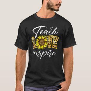 Leer Liefde Inspireren Schattig Zonnebloem Luipaar T-shirt
