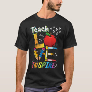 Leer Liefde Inspireren Terug Naar School Leraar V T-shirt