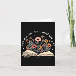 Leer Liefde Kijk Groei Retro Onderwijzer Bloem Kaart