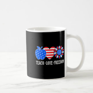 Leer Liefde Vrijheid VS Vlag Patriottische Leraar Koffiemok