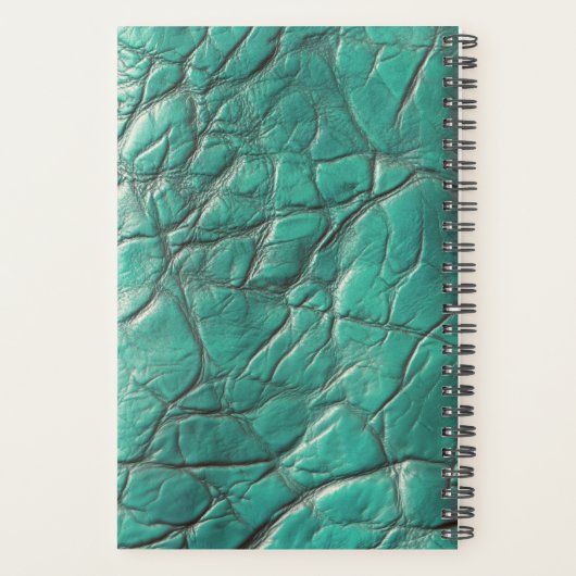 Leer-look Planner - Caribbean Turquoise (Achterkant)