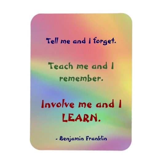 Leer me Franklin Quote Premium Flexi Magnet Magneet (Verticaal)