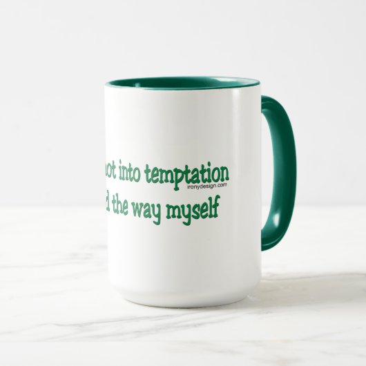 Leer me niet in de verleiding mok (Voorkant rechts)