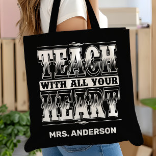 Leer met al je Motivatie docent in je hart Tote Bag