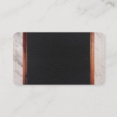 Leer met marmer en houtversiering visitekaartje (Achterkant)