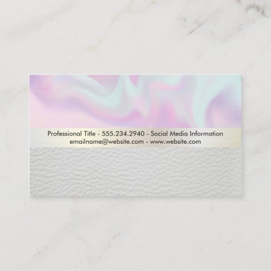 Leer | Metalen Afwerking | Pastelkleurige Vloeibar Visitekaartje (Achterkant)
