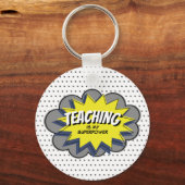 Leer mijn Superpower Yellow Blue Hero leraar Sleutelhanger (Voorkant)